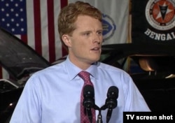 Rep. Joe Kennedy gives the Democratic response to President Donald Trump's State of the Union address, Jan. 30, 2018.