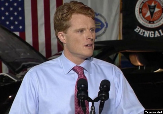 El legislador por Massachusett, Joe Kennedy III, pronunció la respuesta demócrata al primer discurso del presidente Donald Trump sobre el Estado de la Unión. Enero 30 de 2018.