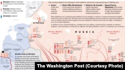 Карта дислокации российских войск вблизи границ Украины с указанием постоянных баз в России