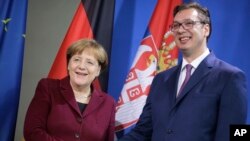 Nemačka kancelarka Angela Merkel i premijer Srbije Aleksandar Vučić, Berlin 14. mart 2017.