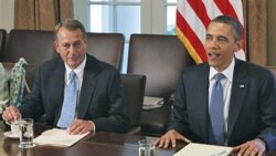 عکس آرشیوی از باراک اوباما رییس جمهوری (راست) و جان بینر رییس جمهوریخواه مجلس نمایندگان آمریکا 