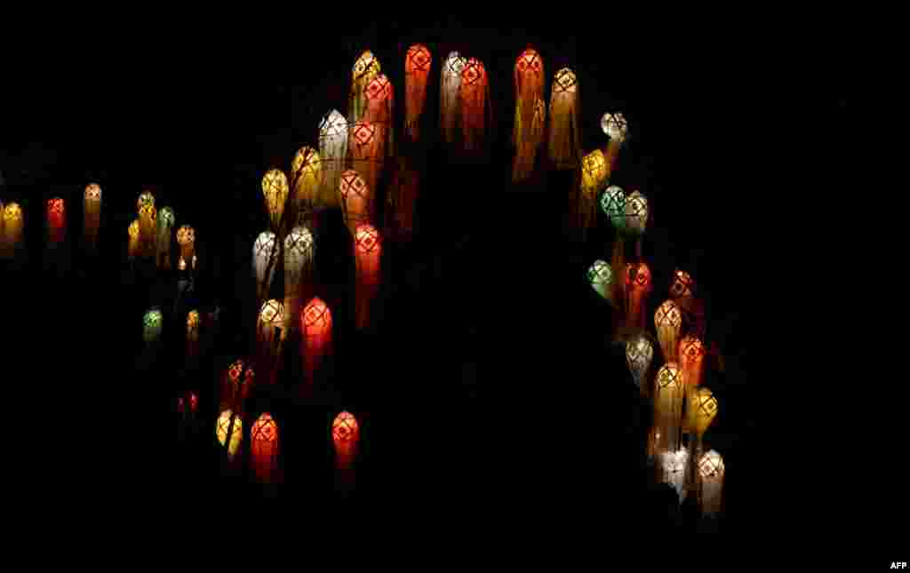 Paper lanterns are seen during the Vesak Festival in Biyagama, Sri Lanka, May 19, 2019.