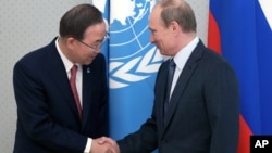 Пан Ги Мун и Владимир Путин 