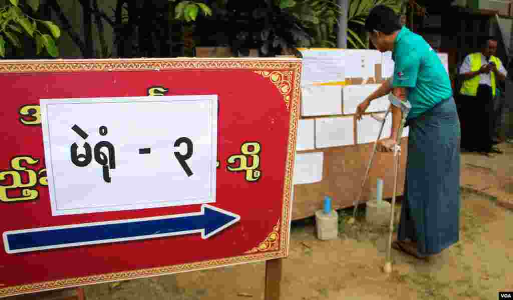 Voting began in Myanmar Saturday in by-elections