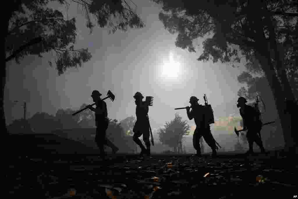 سربازان به کنترل حریق مناطق جنگلی در کوه های اطراف بوگوتا در کلمبیا شتافته اند