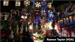 Enormous nutcrackers are a hit at Lucy Spata's home in Dyker Heights, New York.