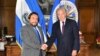 Secretary General of the Organization of American States (OAS) with the vice president of El Salvador, Félix Ulloa, announce the creation of the International Commission against Impunity.