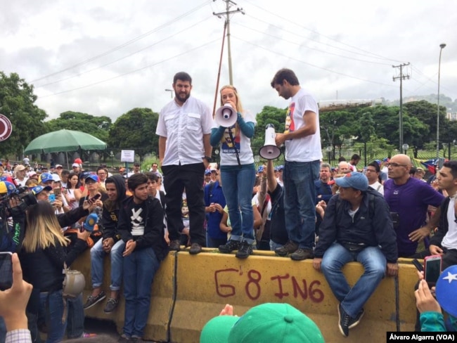 Lilián Tintori en la protesta Gran Plantón Nacional, Caracas, 15 de mayo de 2017.
