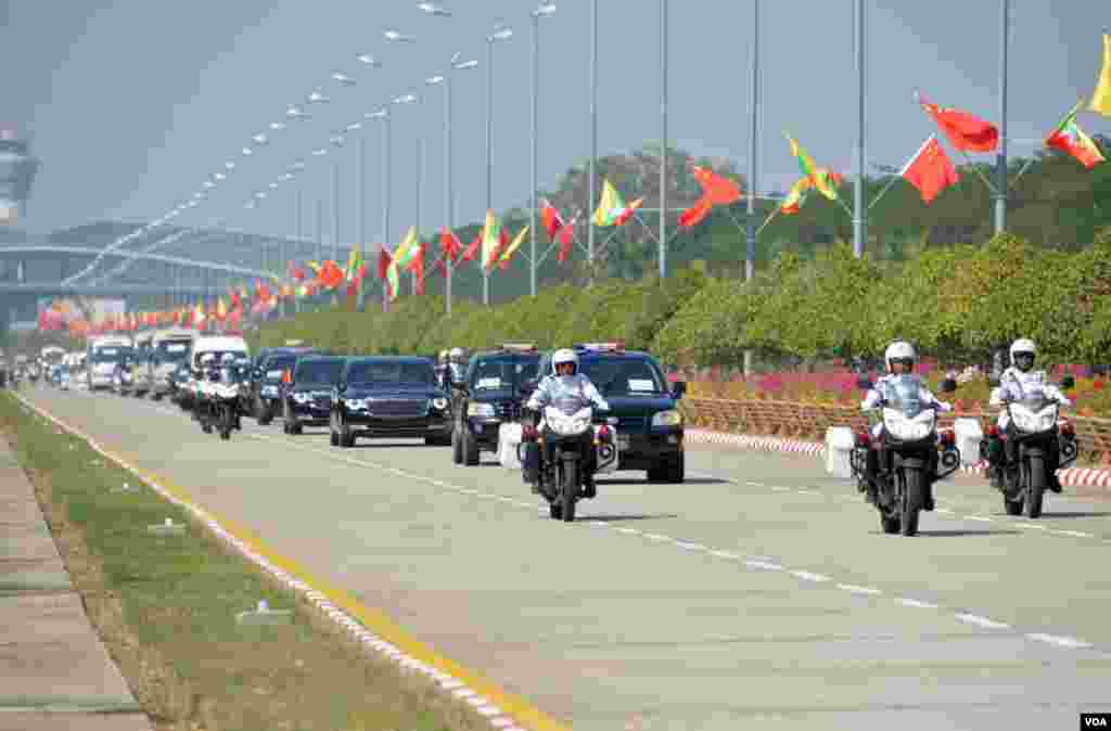 Chinese President Arrived Naypyidaw