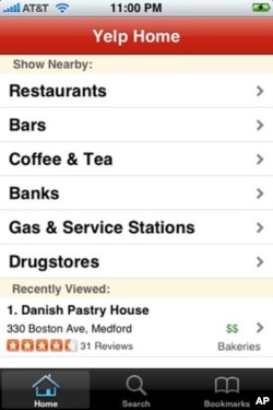 Some online Yelp listings