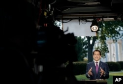 White House communications director Anthony Scaramucci speaks during a interview with CNN at the White House in Washington, July 26, 2017.