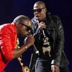 Kanye West, left, and Jay-Z performing together last year