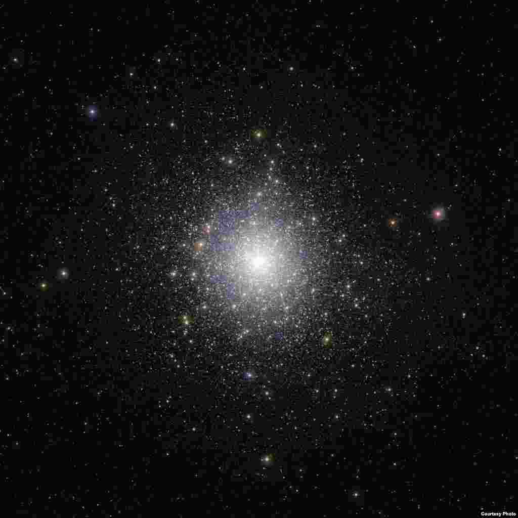 This infrared image from the European Southern Observatory’s VISTA telescope shows the globular cluster 47 Tucanae in sharp detail, revealing millions of stars. (ESO/M.-R. Cioni/VISTA Magellanic Cloud Survey)