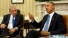 U.S. President Barack Obama speaks alongside Israeli Prime Minister Benjamin Netanyahu in the Oval Office of the White House in Washington, Sep. 30, 2013. 