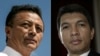Marc Ravalomanana (g) à Antananarivo le 25 août 2018 et Andry Rajoelina (d) à Paris le 1er février 2018.