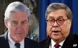 Special counsel Robert Mueller, left, complained in a letter to Attorney General William Barr that his four-page summary of Mueller's Russia report "did not fully capture the context, nature and substance" of the investigation's conclusions, The Washington Post reported.