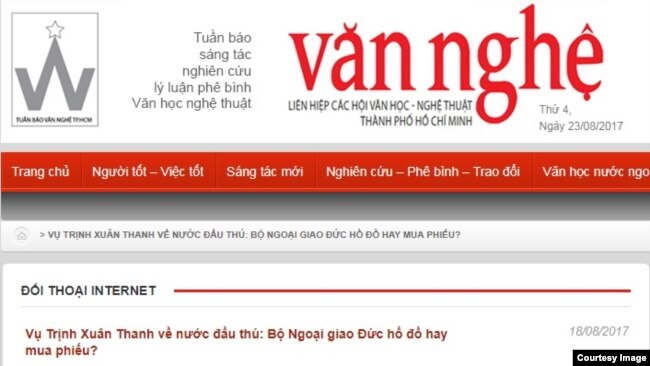 Bài báo trên Tuần báo Văn nghệ cho rằng chính phủ Đức "hồ đồ" khi cáo buộc Việt Nam bắt có Trịnh Xuân Thanh và đang tìm cách "mua phiếu" từ những người Việt gốc Đức cho cuộc bầu cử sắp tới.