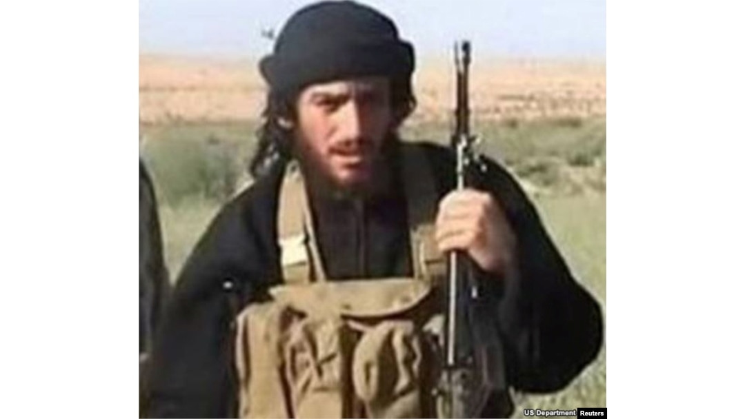 FILE - Islamic State's Abu Muhammad al-Adnani is pictured in this undated handout photo, courtesy the U.S. Department of State.