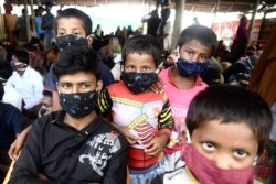 Sebagian pengungsi Rohingya yang tiba dengan perahu di Lhokseumawe, Aceh, 7 September 2020.