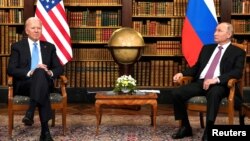 U.S. President Joe Biden and Russia's President Vladimir Putin meet for the U.S.-Russia summit at Villa La Grange in Geneva, Switzerland, June 16, 2021.