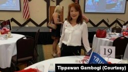 Tippawan Gambogi, a 58-year-old retired Thai woman, attends Republican Women of Prescott October Luncheon at Prescott, Arizona on October 13, 2020