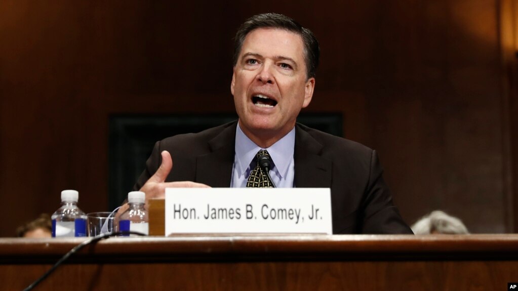 El director del FBI, James Comey, testifica ante la Comisión Judicial del Senado de EE.UU., el miércoles, 3 de mayo de 2017.
