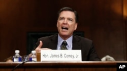 FBI Director James Comey testifies on Capitol Hill in Washington, May 3, 2017, before the Senate Judiciary Committee hearing: "Oversight of the Federal Bureau of Investigation." 