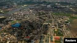 Port Harcourt, centre pétrolier dans la région du Delta du Niger au Nigéria