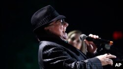 Van Morrison performs during the Americana Honors and Awards show, Sept. 13, 2017, in Nashville, Tennessee. Morrison was presented a lifetime achievement award for songwriting. 