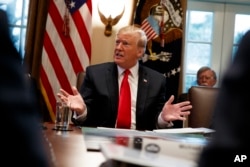 President Donald Trump speaks during a Cabinet meeting at the White House, Jan. 2, 2019, in Washington.