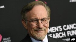 FILE - Filmmaker Steven Spielberg poses at the 2019 "An Unforgettable Evening" benefiting the Women's Cancer Research Fund in Beverly Hills, Calif. on Feb. 28, 2019. (Photo by Chris Pizzello/Invision/AP, File)