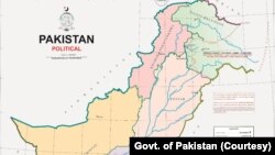 وفاقی حکومت کی جانب سے جاری کردہ پاکستان کا نیا نقشہ۔