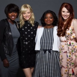 Actors, from left, Viola Davis, Emma Stone, Octavia Spencer and Bryce Dallas Howard from the film, "The Help"