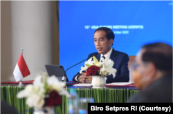 Dalam KTT ASEM ke-13 yang dilakukan secara virtual dari Istana Kepresidenan Bogor, Jumat (27/11) Presiden Jokowi memastikan Indonesia siap membantu krisis kemanusiaan di Afghanistan. (Foto: Courtesy/Biro Setpres)