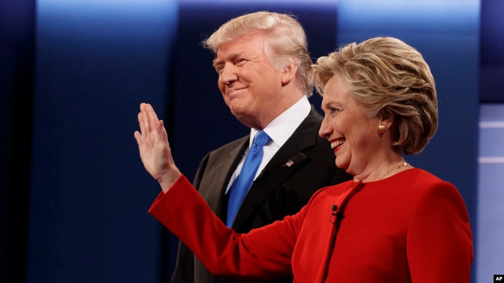 Hai ứng cử viên Tổng Thống Mỹ (2016) ông Trump và bà Clinton