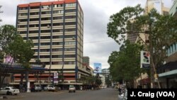 Usually busy streets of downtown Nairobi are quiet Wednesday, as Kenyans wait to hear the final results of Tuesday's national election. Aug. 9, 2017