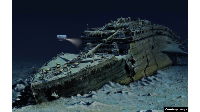 RMSタイタニックの残骸は、有名な船へのダイビングツアーを提供しているツアー会社、Blue Marble Privateの配布資料で見ることができます。