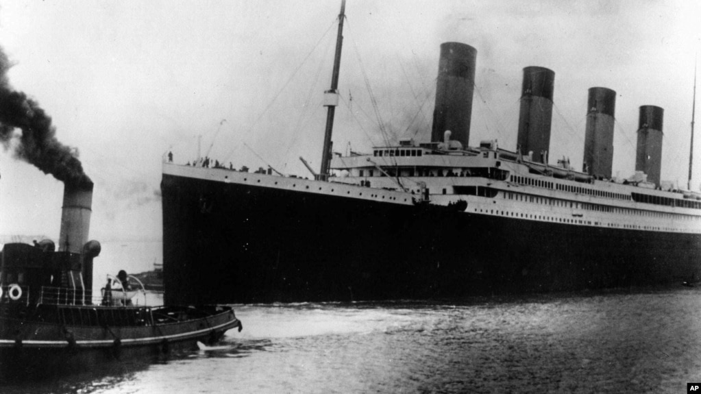 FILE - The British liner Titanic sails out of Southampton, England, at the start of its doomed voyage on April 10, 1912. The ship struck an iceberg and sank on April 14-15, killing more than 1,500 people. (AP Photo)