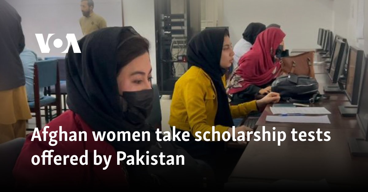 Afghan women take scholarship tests offered by Pakistan