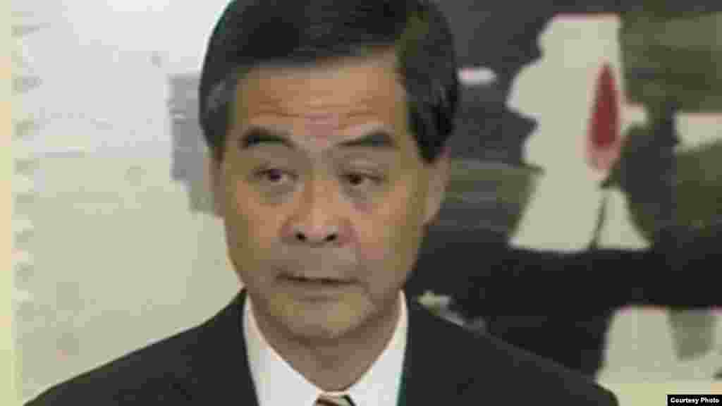 Leung Chun-ying, commonly known as CY Leung, chief executive of Hong Kong, appointed July 1, 2012. (screen grab from BBC television press conference), Oct. 2, 2014)