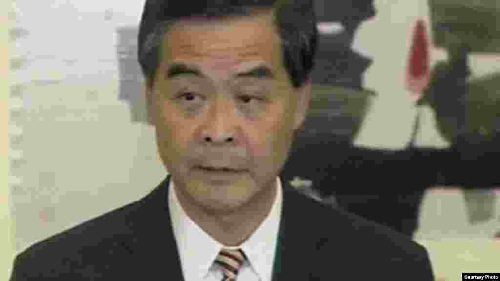 Leung Chun-ying, commonly known as CY Leung, chief executive of Hong Kong, appointed July 1, 2012. (screen grab from Channel 4, UK television, Oct. 2, 2014)