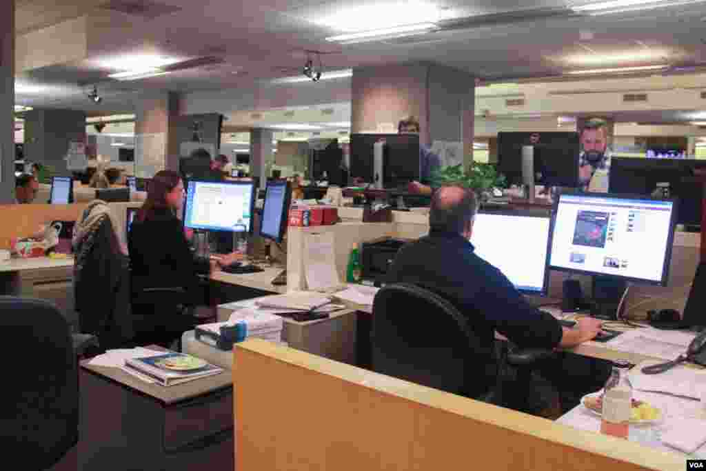 VOA News center staff worked through the night to cover election results.