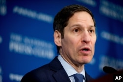 Centers for Disease Control and Prevention Director Dr. Thomas Frieden speaks at the National Press Club in Washington on the latest research and forecasts on the Zika virus, May 26, 2016.