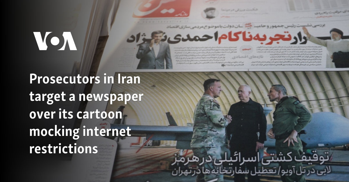 Prosecutors in Iran target a newspaper over its cartoon mocking internet restrictions