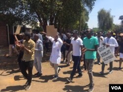 Doctors protesting in Harare
