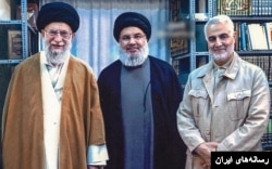 Khamenei dengan Nasrallah, dan komandan Garda Revolusi Iran, Qassem Soleimani. (Foto: Courtesy)