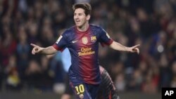 Lionel Messi harus absen dalam 3 pertandingan sisa Barcelona di La Liga, Spanyol (foto: dok). 