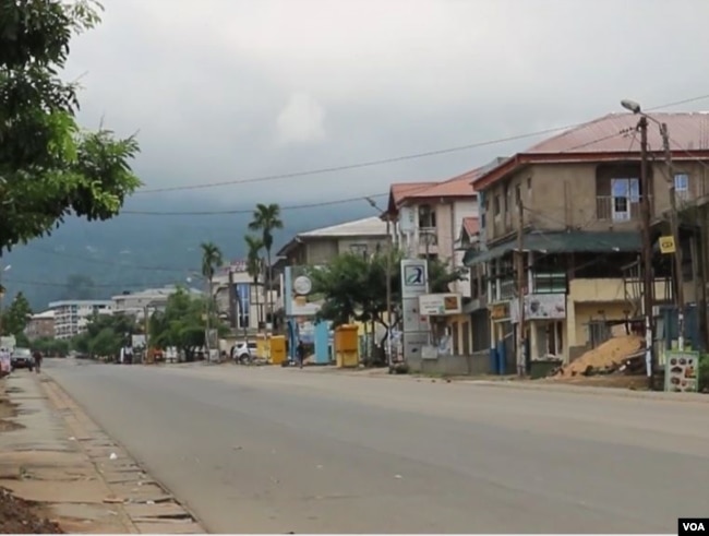 Deserted English speaking town of Buea, Feb. 6, 2019. (E. Kindzeka/VOA)