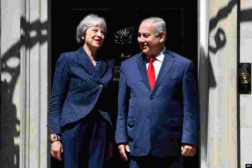 دیدار ترزا می، نخست وزیر بریتانیا و بنیامین نتانیاهو، نخست وزیر اسرائیل در لندن. آقای نتانیاهو بعد از آلمان و فرانسه با نخست وزیر انگلیس درباره ایران مذاکره می کند. &nbsp;