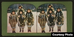 Native American from Klondike, Alaska are shown in this stereoscopic image released by the New York Public Library.